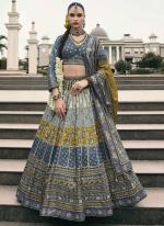 Silk Grey Bridal Wear Embroidery Work Readymade Lehenga Choli